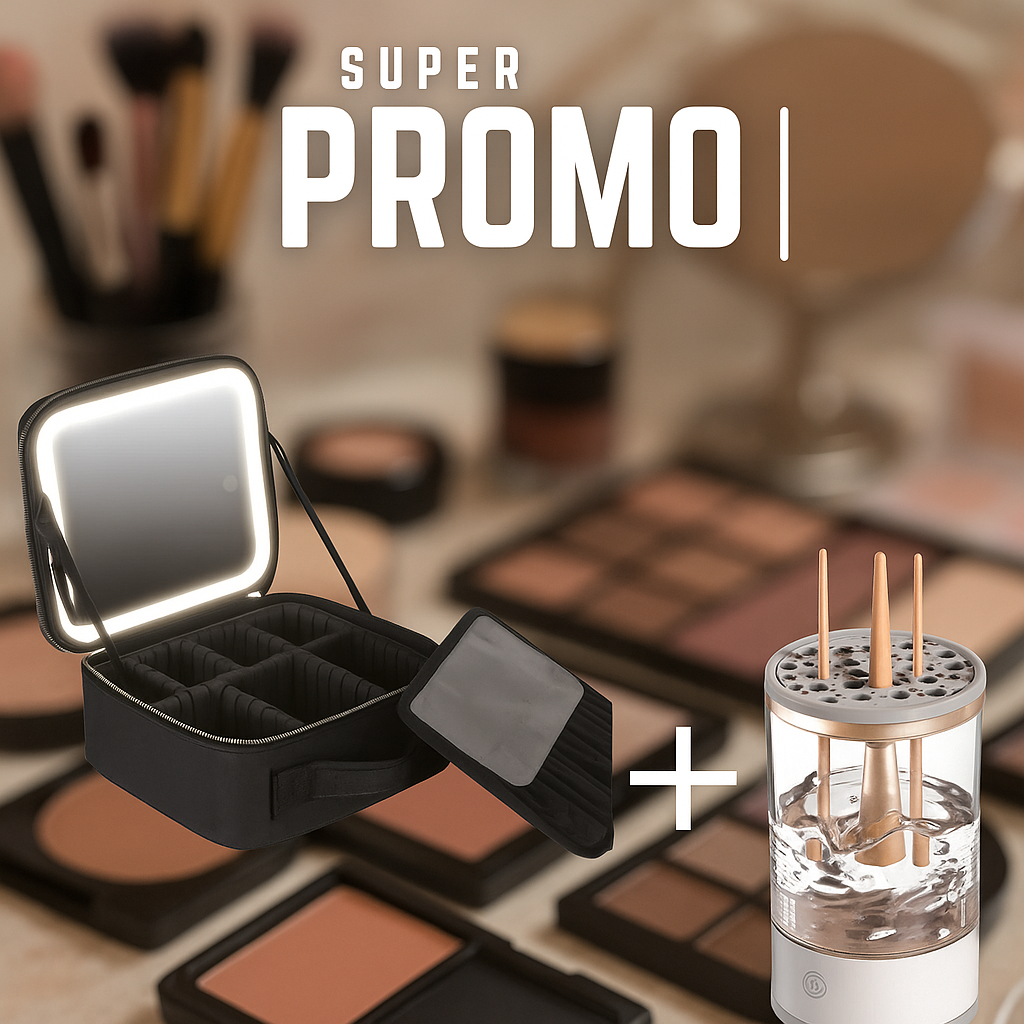 COMBO MAQUILLAJE estuche+labador brochas